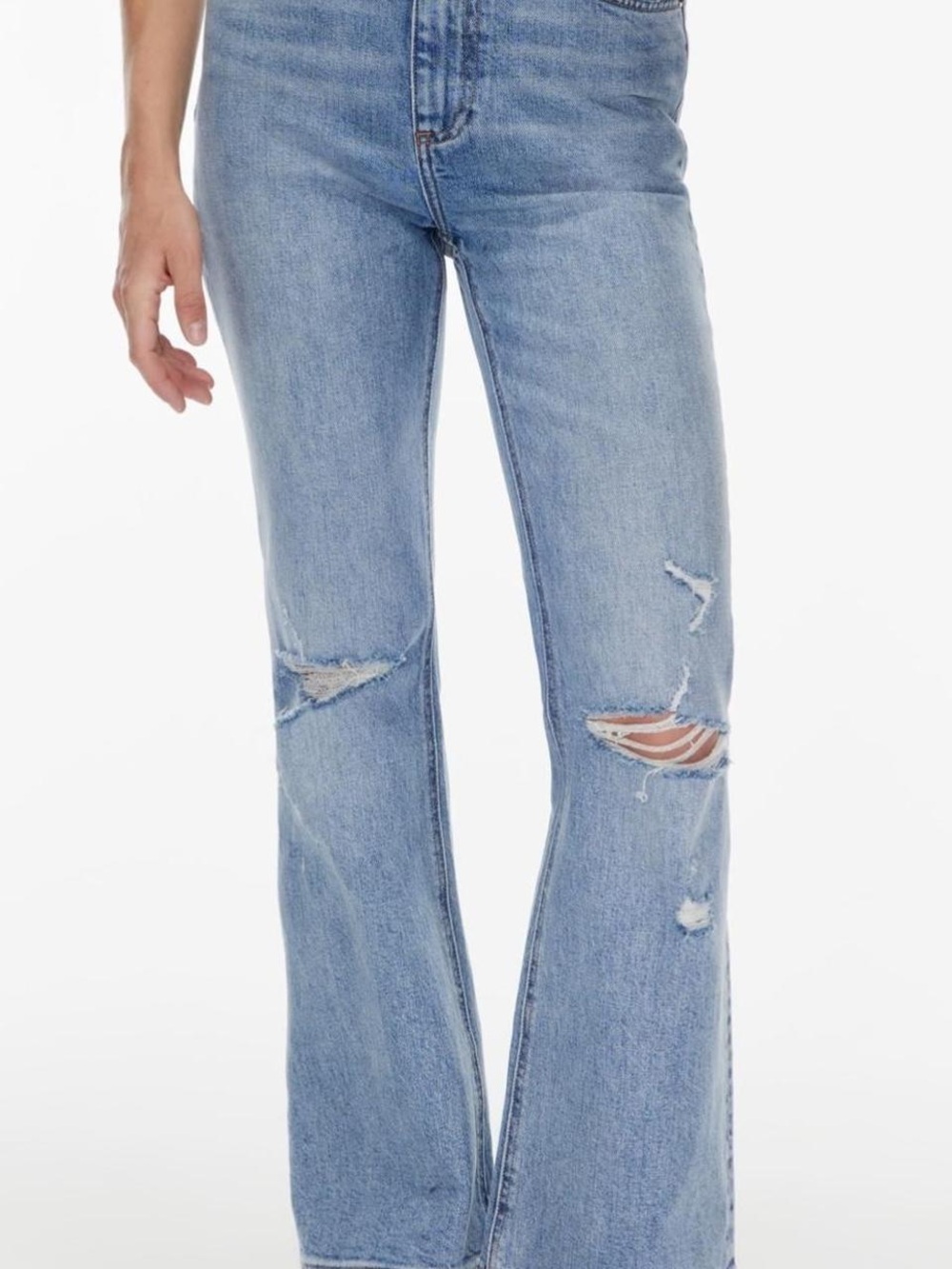 aritzia denim forum the twiggy high rise flare